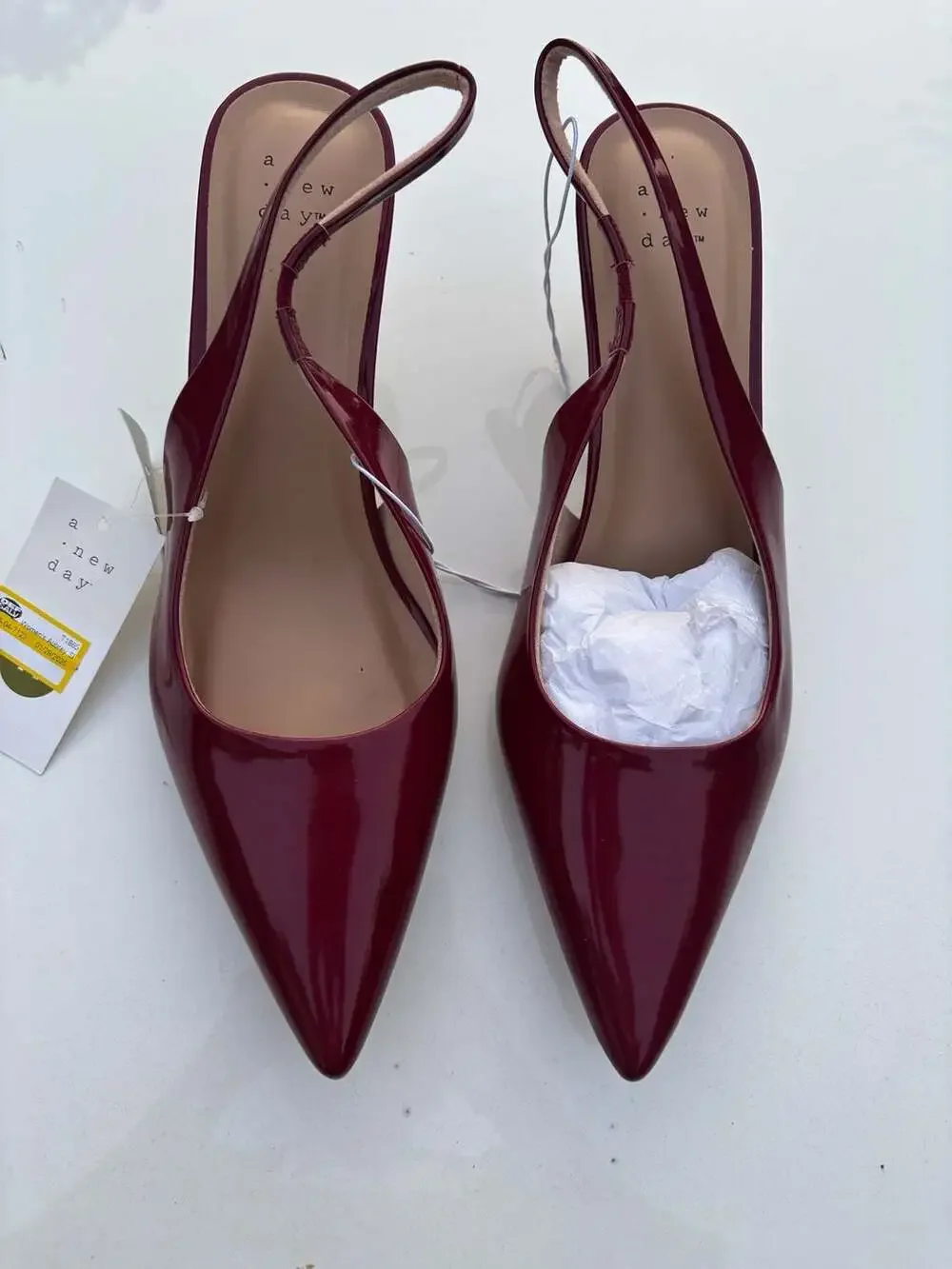 A New Day Women's Aubrey Slingback Pump Heels - Burgundy Patent